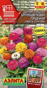 Крупноцветковая Горшечная, смесь сортов цинния 12шт (а) 